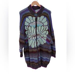 Vintage Kaffe Fassett Damask Flower Hand Knit Cardigan
